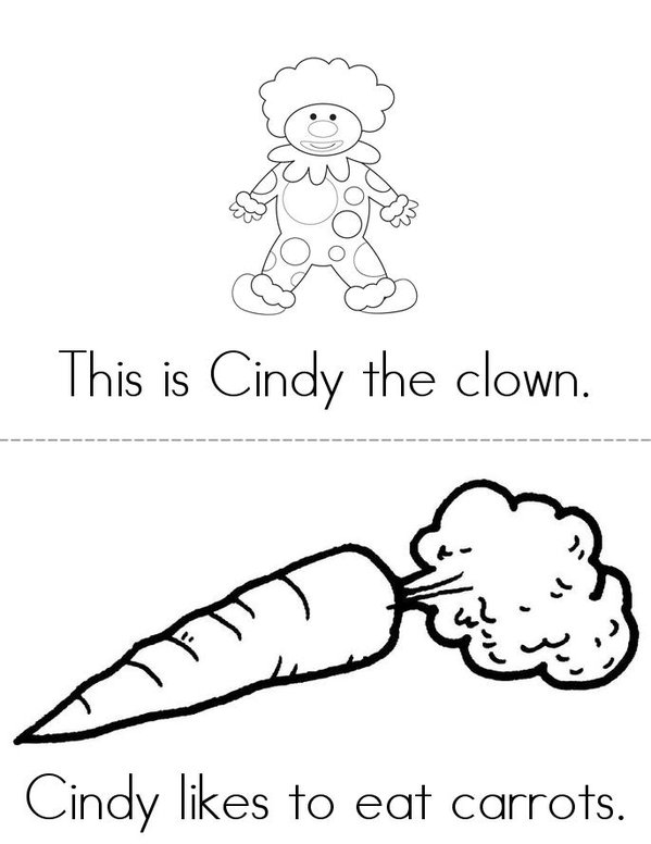 Cindy the Clown Mini Book - Sheet 1