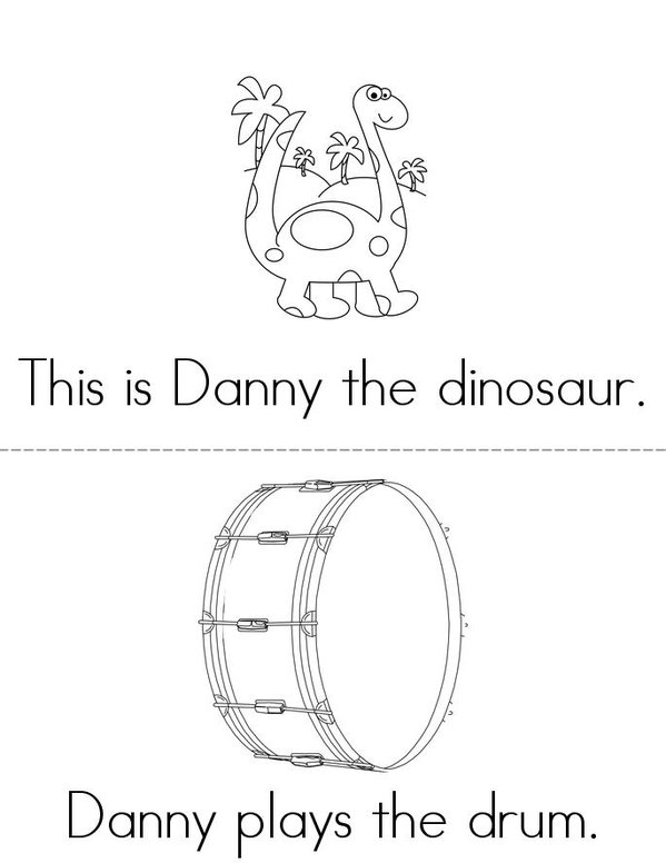 Danny the Dinosaur Mini Book - Sheet 1