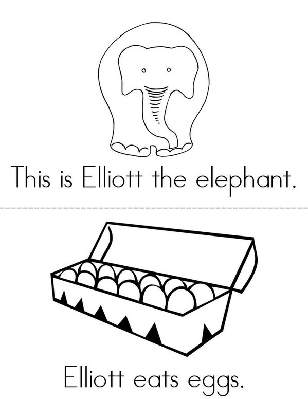 Elliott the Elephant Mini Book - Sheet 1