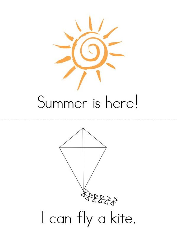 Summer is Here! Mini Book - Sheet 1