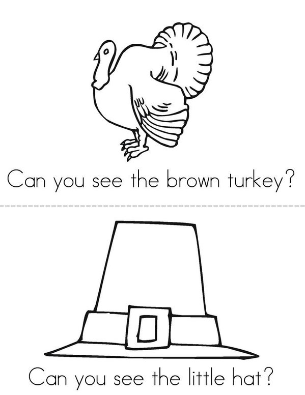 Can You See Thanksgiving? Mini Book - Sheet 1
