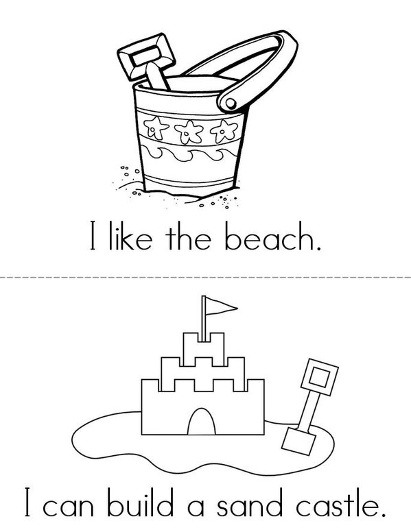 I Like the Beach! Mini Book - Sheet 1