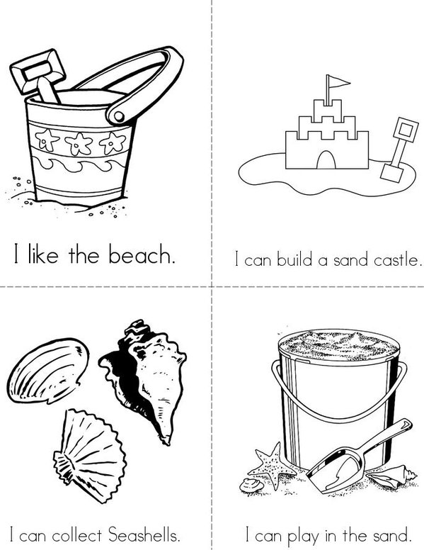I Like the Beach! Mini Book - Sheet 1