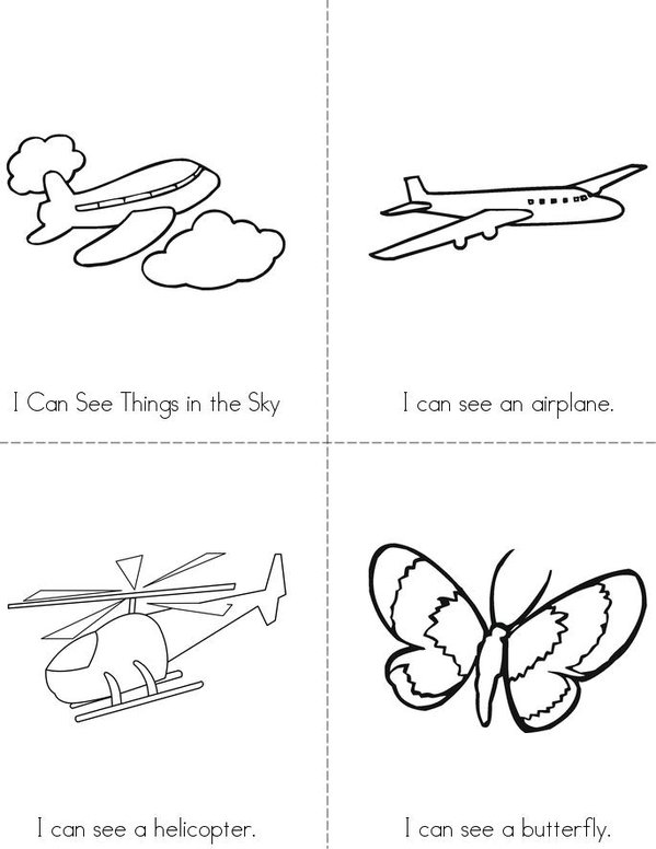 I Can See Things in the Sky Mini Book - Sheet 1