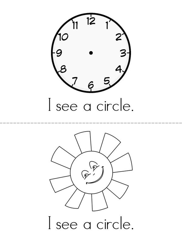 I See a Circle! Mini Book - Sheet 2