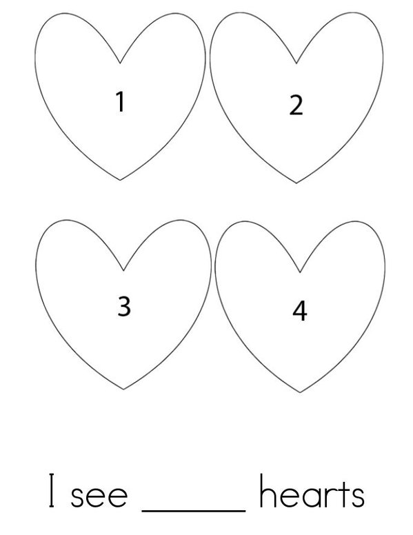 Count the Hearts Mini Book - Sheet 4
