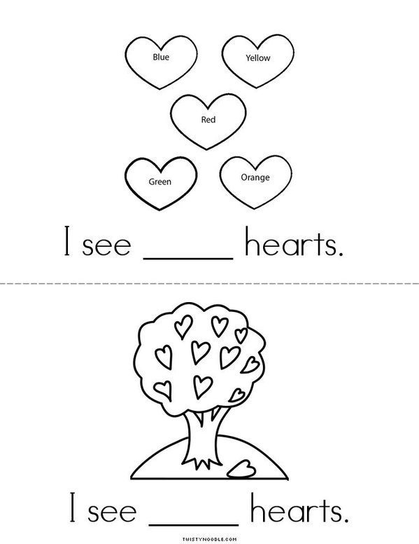 Count the Hearts Mini Book - Sheet 3