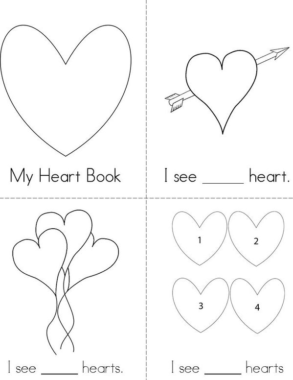 Count the Hearts Mini Book - Sheet 1