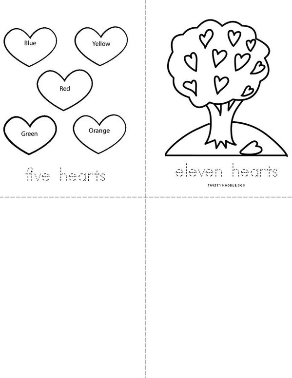 I can count hearts! Mini Book - Sheet 2