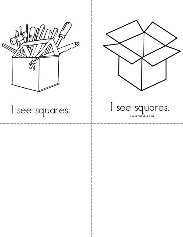 I See Squares! Mini Book - Sheet 2