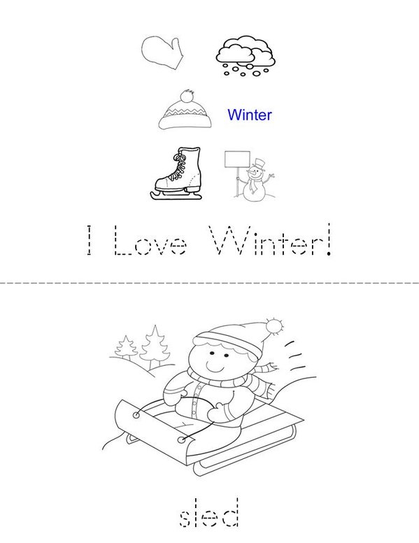 I Love Winter Mini Book - Sheet 1