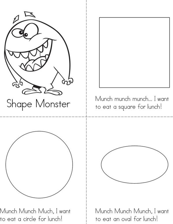Shape Monster Mini Book - Sheet 1