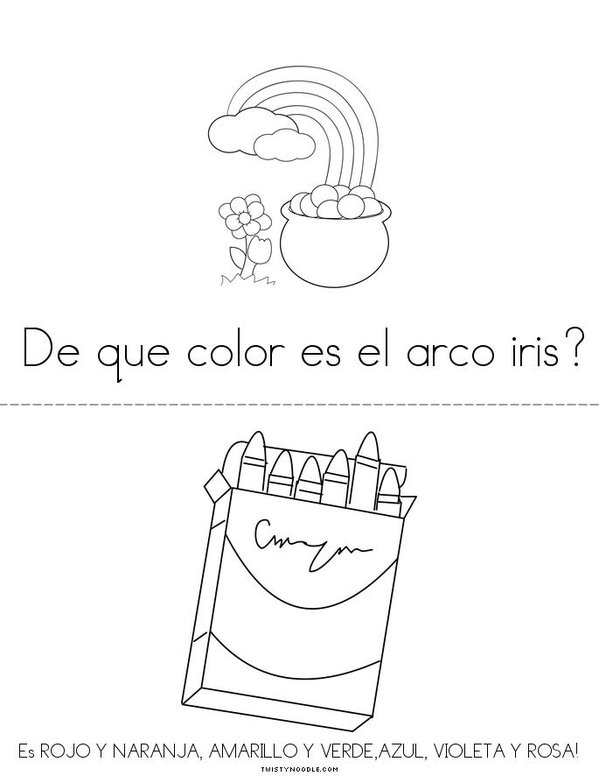 LOS COLORES DEL ARCO IRIS Mini Book - Sheet 8