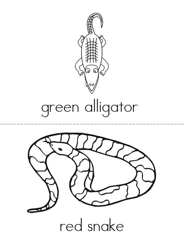 Reptile (colors) Mini Book - Sheet 1