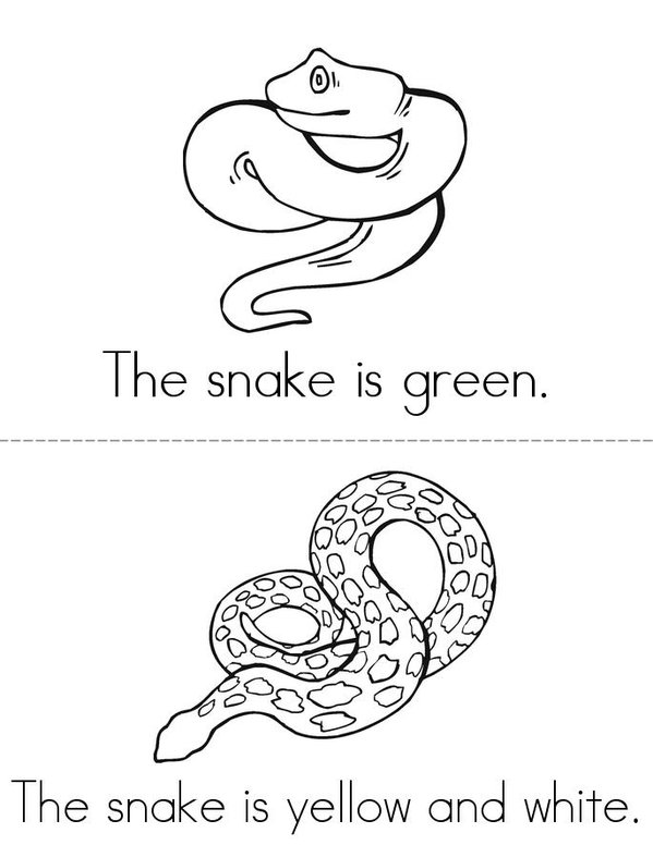 Snake (colors) Mini Book - Sheet 1