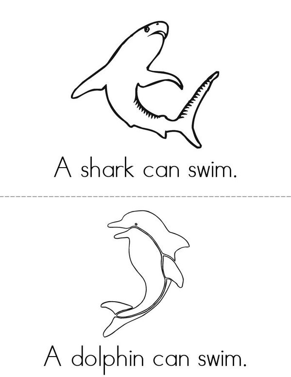 Who can swim? Mini Book - Sheet 3