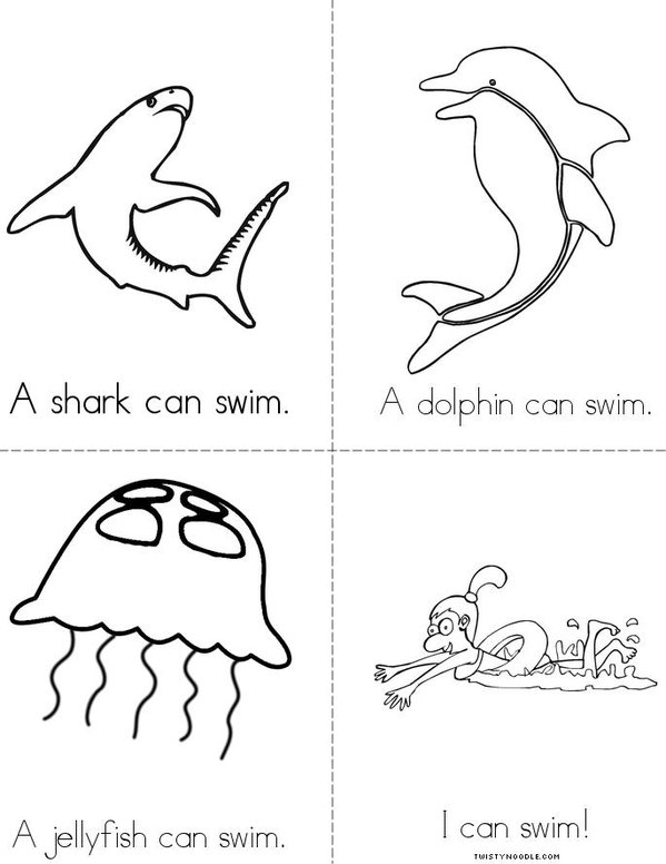 Who can swim? Mini Book - Sheet 2