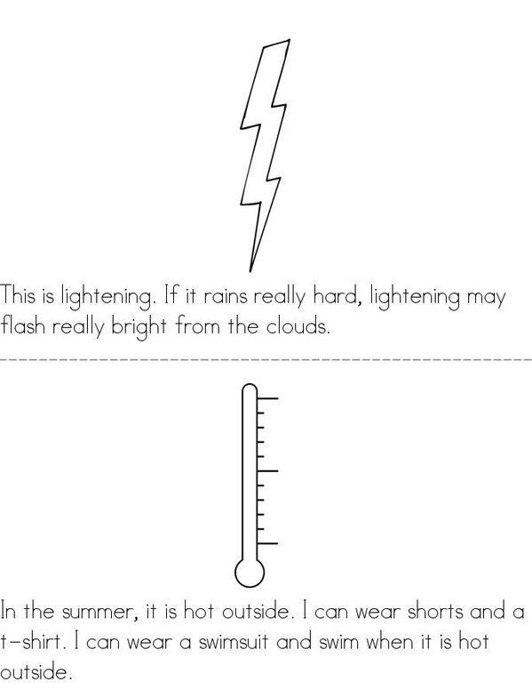 Weather Time Mini Book - Sheet 3