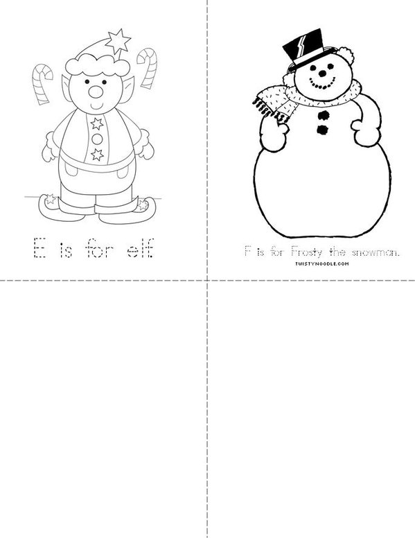 Christmas A to Z Mini Book - Sheet 2