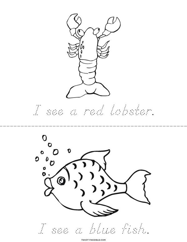 Sea Creatures Mini Book - Sheet 2