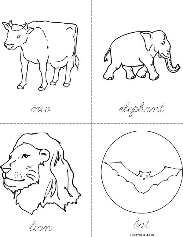 Animals Mini Book - Sheet 2