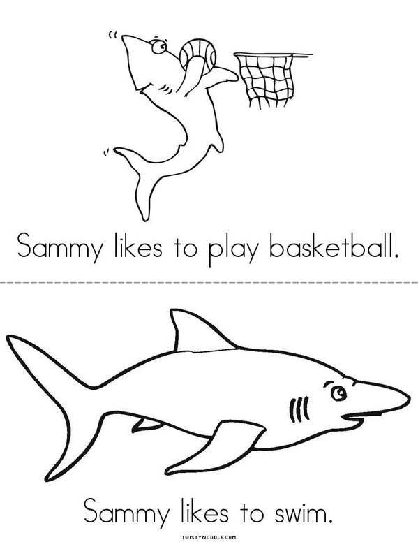 Sammy the Shark Mini Book - Sheet 2