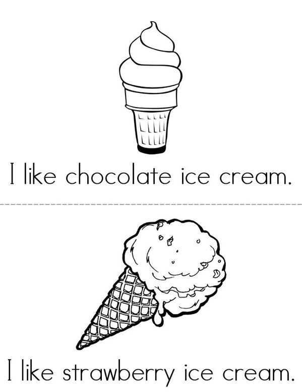 I Like Ice Cream! Mini Book - Sheet 1