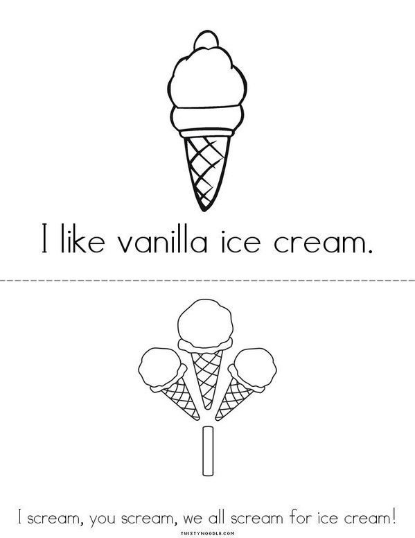I Like Ice Cream! Mini Book - Sheet 2