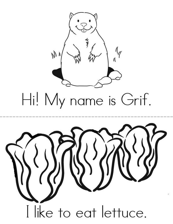 Grif the Groundhog Mini Book - Sheet 1