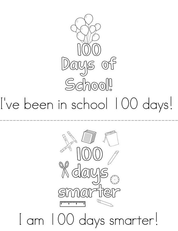 100 Days Smarter! Mini Book - Sheet 1