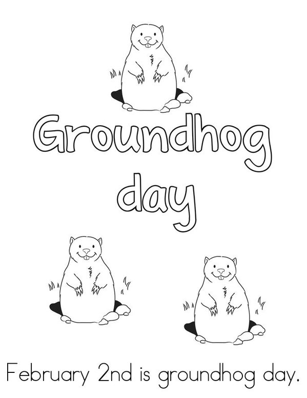 Groundhog Mini Book - Sheet 1