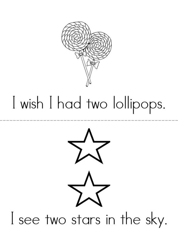I wish I had two lollipops! Mini Book - Sheet 1