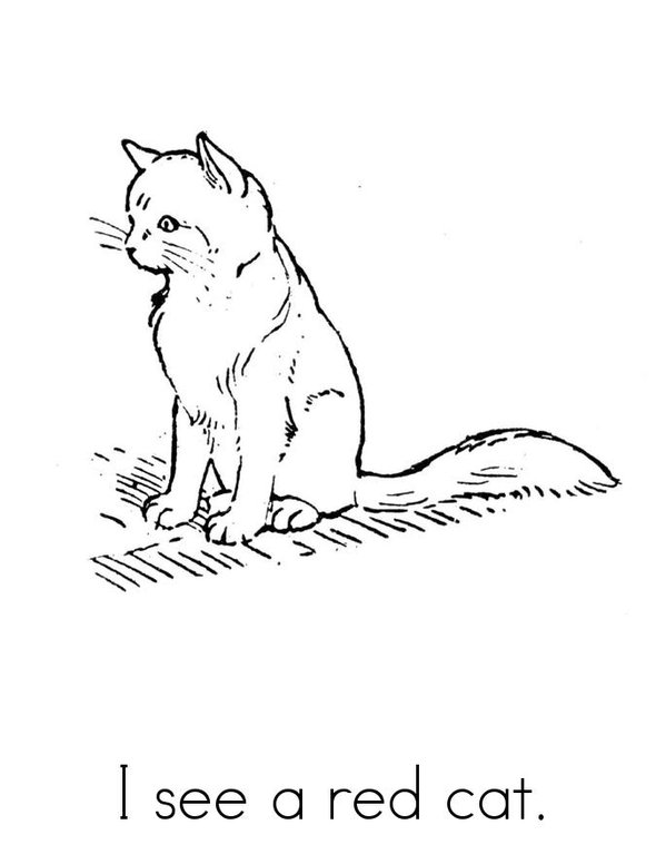 I See a Red Cat Mini Book - Sheet 1