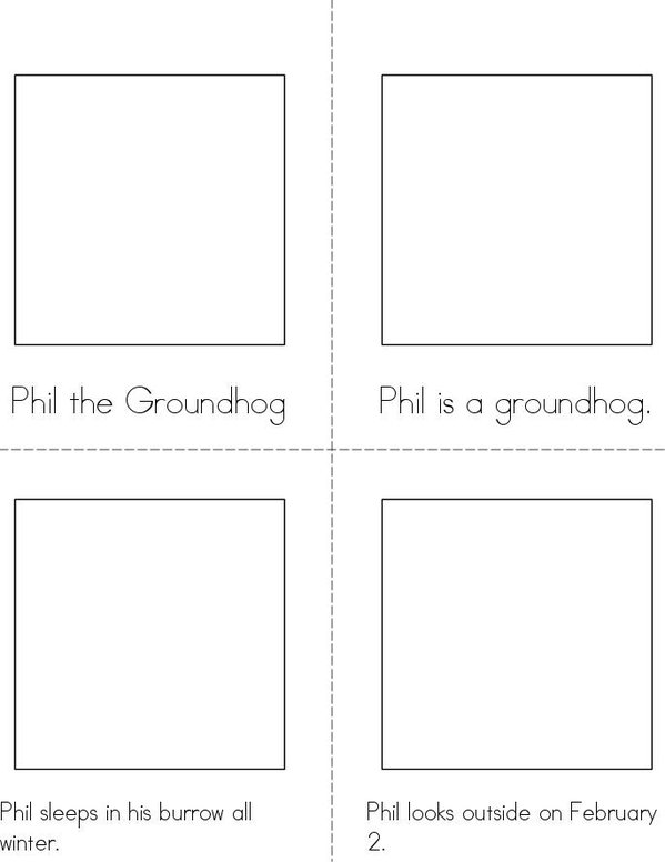 Phil the Groundhog Mini Book - Sheet 1