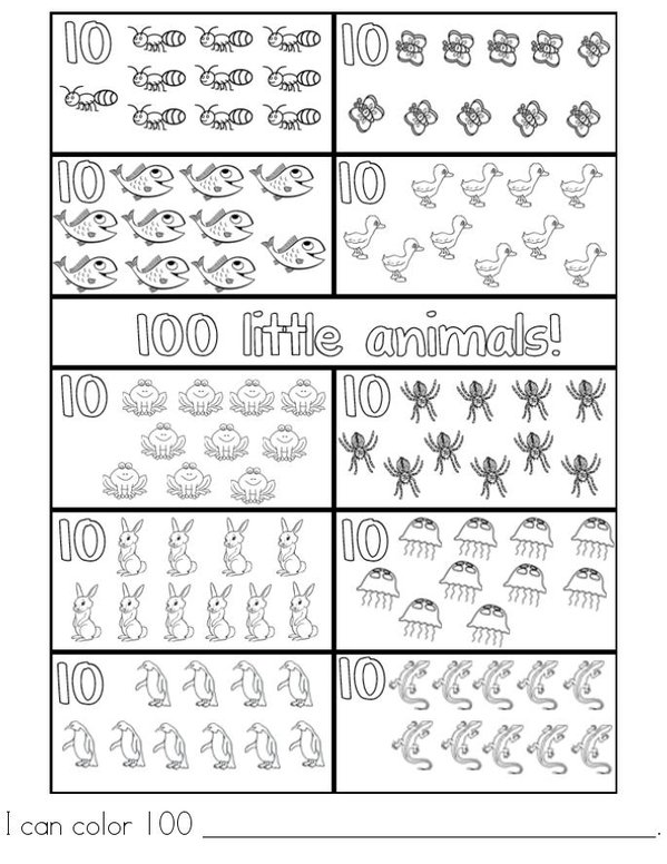 100th Day of Kindergarten Mini Book - Sheet 13