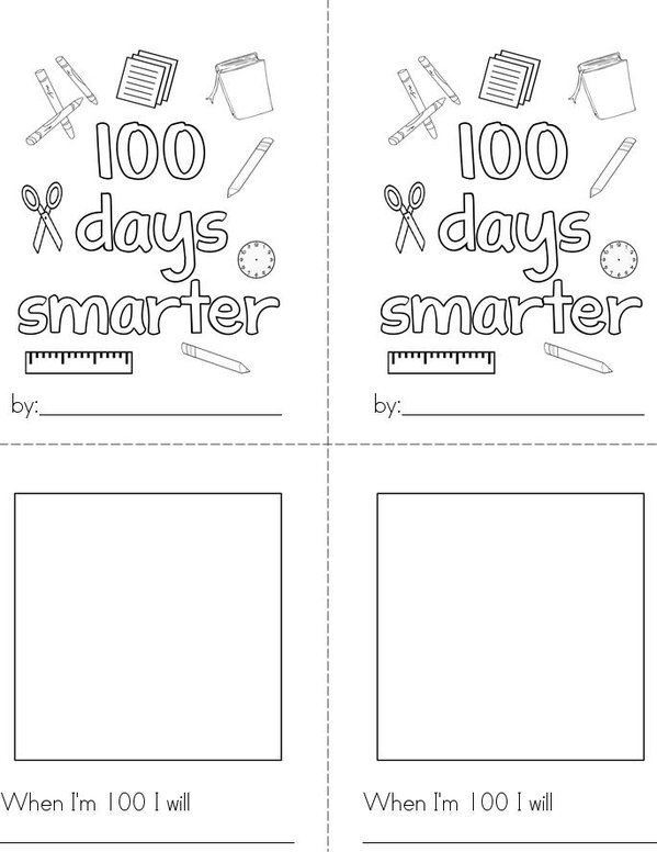 100th Day of Kindergarten Mini Book - Sheet 1