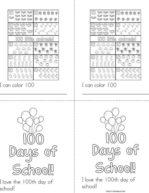 100th Day of Kindergarten Mini Book - Sheet 4