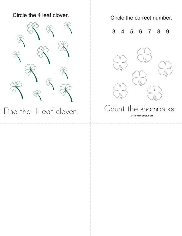 Leprechauns like Shamrocks! Mini Book - Sheet 2