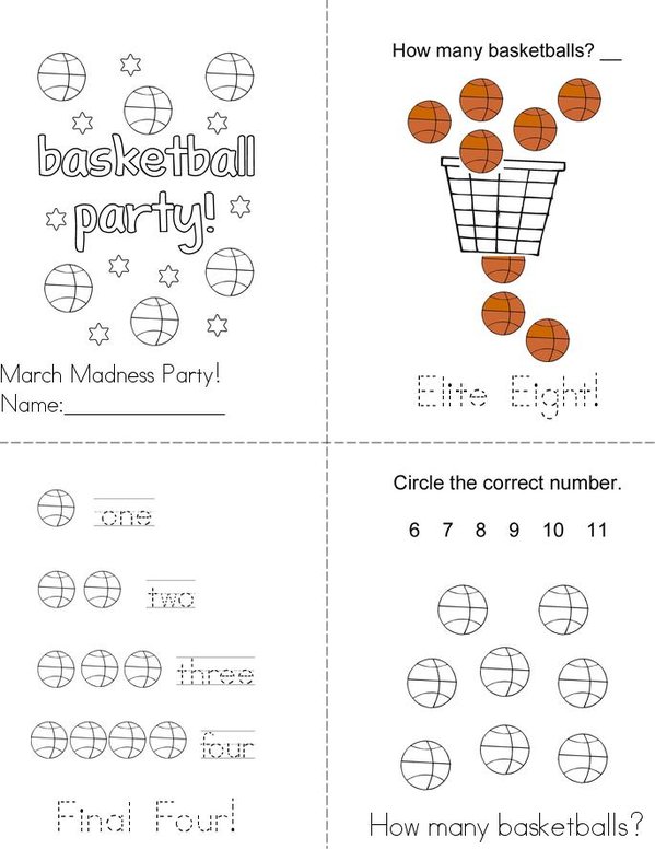 March Madness Mini Book - Sheet 1