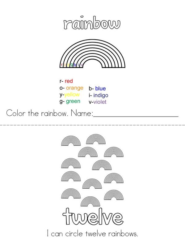 Leprechauns like rainbows! Mini Book - Sheet 1