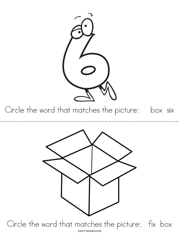 Circle the correct X Word Mini Book - Sheet 2