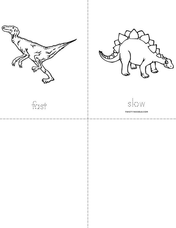 Dinosaur Opposites Mini Book - Sheet 2