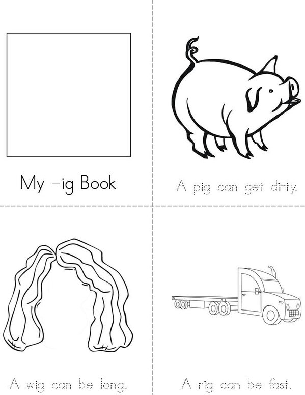 My -ig Book Mini Book - Sheet 1