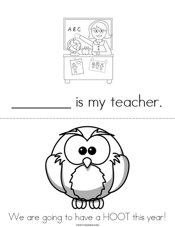 Look Whooo's in Kindergarten Mini Book - Sheet 2