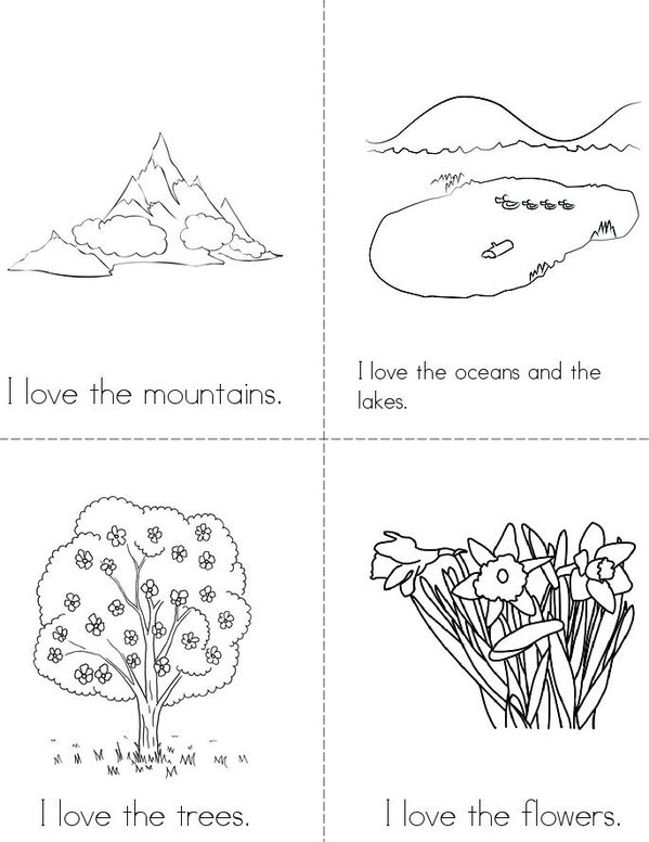 I Love the Earth Mini Book - Sheet 1