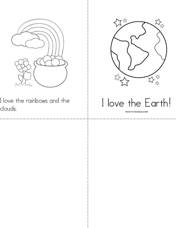I Love the Earth Mini Book - Sheet 2