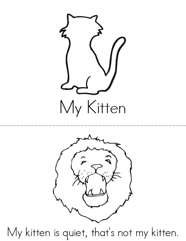 My Kitten Mini Book - Sheet 1
