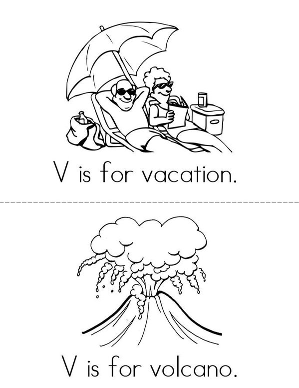 V is for Vacation! Mini Book - Sheet 2