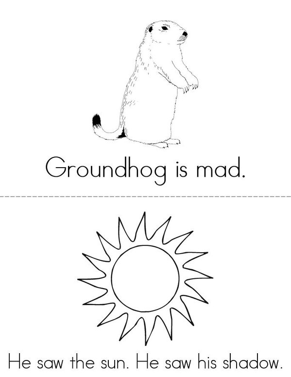 Grumpy Groundhog Mini Book - Sheet 1