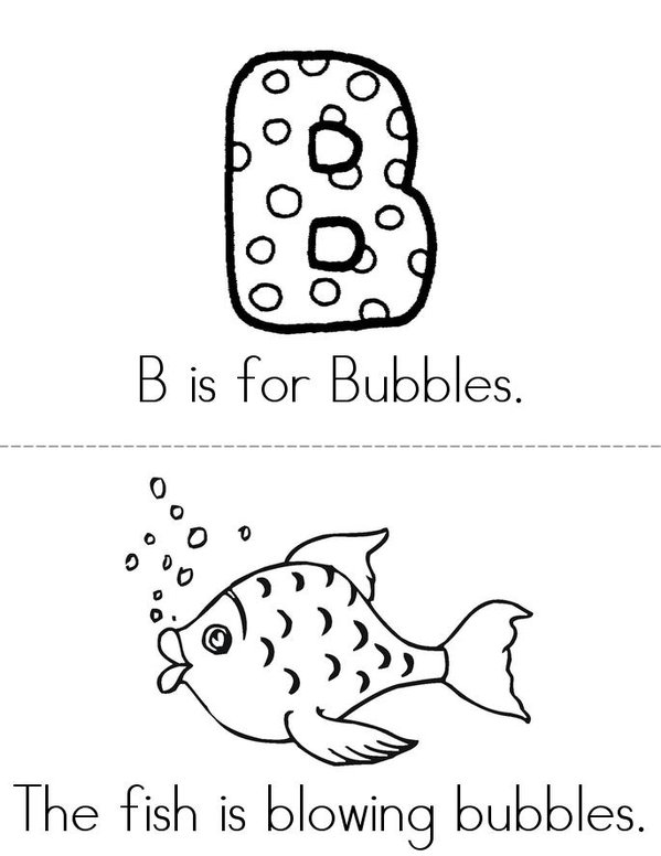 B is for Bubbles Mini Book - Sheet 1